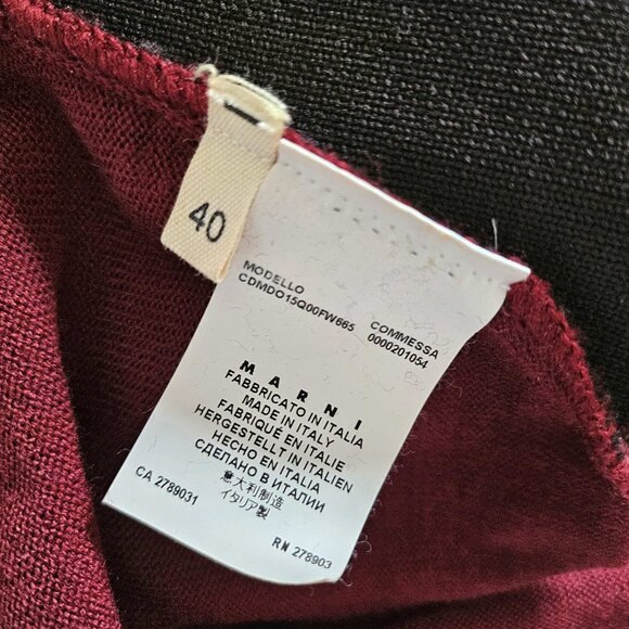 MARNI BURGUNDY/BLACK KNIT BOMBER JACKET (40) - Picture 7 of 9